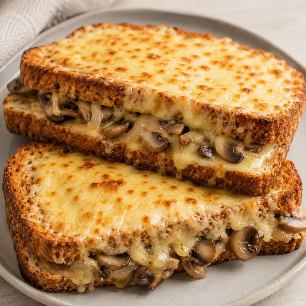 Croque-monsieur Gouda et champignons