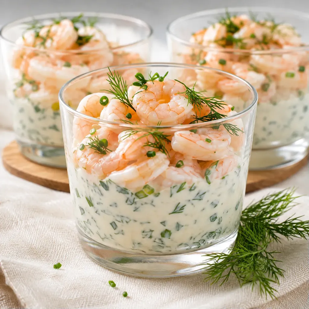 Crevettes aneth verrine