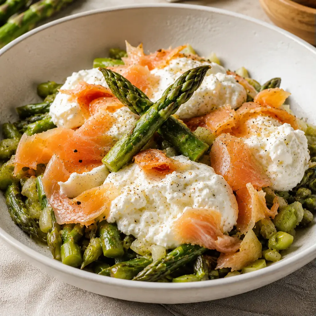 Asperges burrata fumé