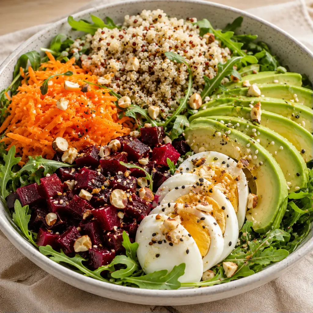 Avocat quinoa betterave