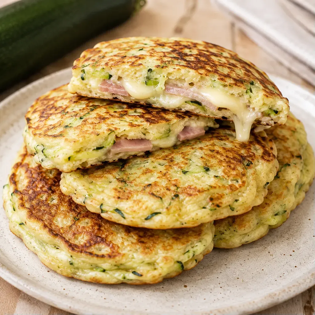 Chèvre courgette pancakes