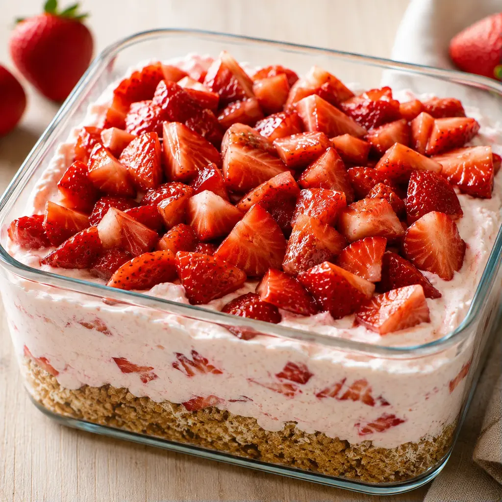 Mousse fraise croustillante