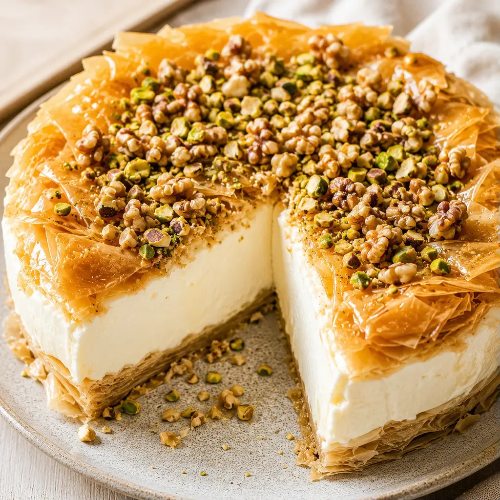 Cheesecake pistaches doré