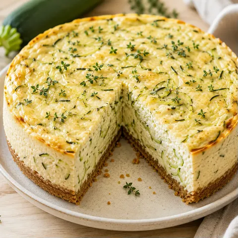 cheesecake au thym avec courgettes
