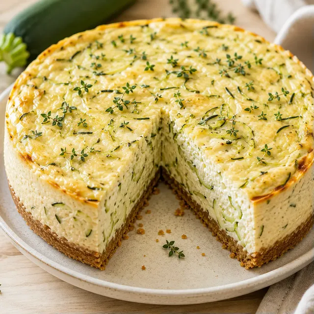 cheesecake au thym avec courgettes