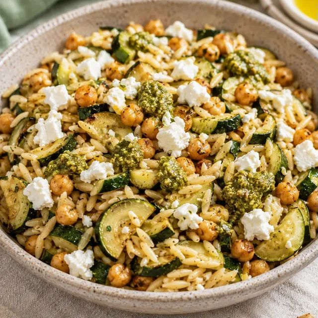Orzo courgettes & feta