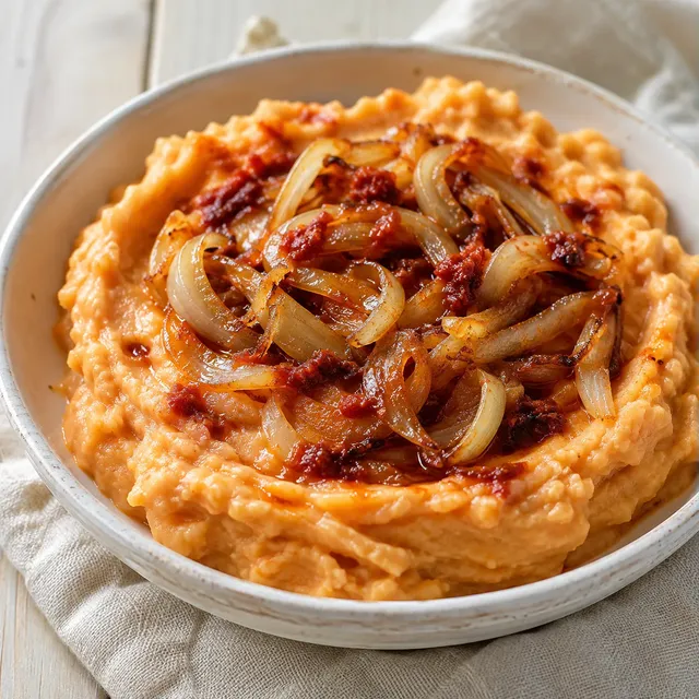 Haricots et oignons savoureux