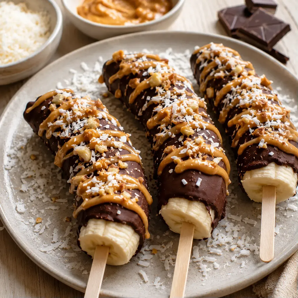 Bananes glacées enrobées de chocolat