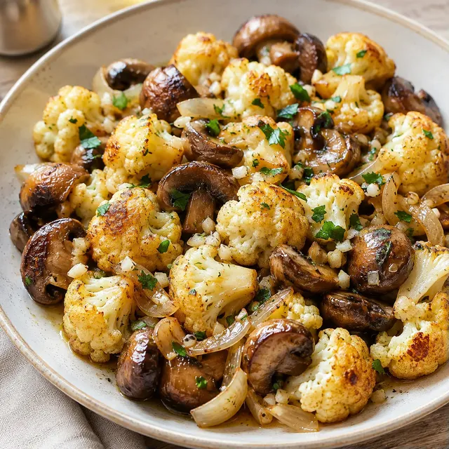 Champignons ail chou-fleur