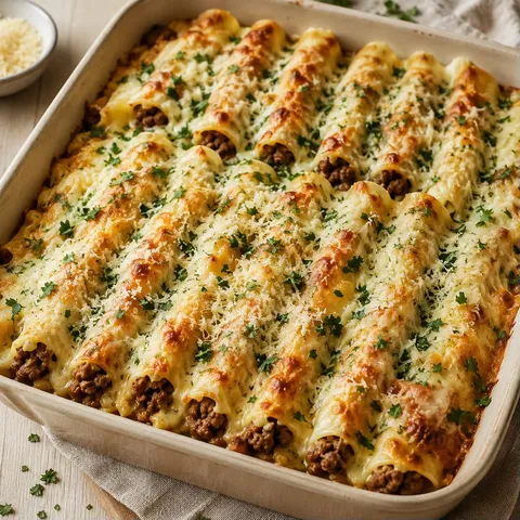 Boeuf mozzarella cannellonis