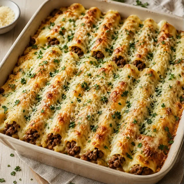 Boeuf mozzarella cannellonis