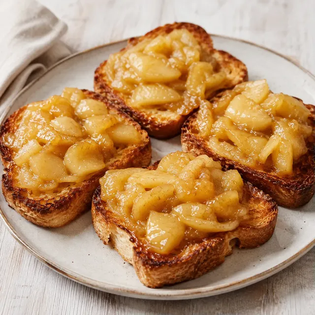 Pommes et pain grillés