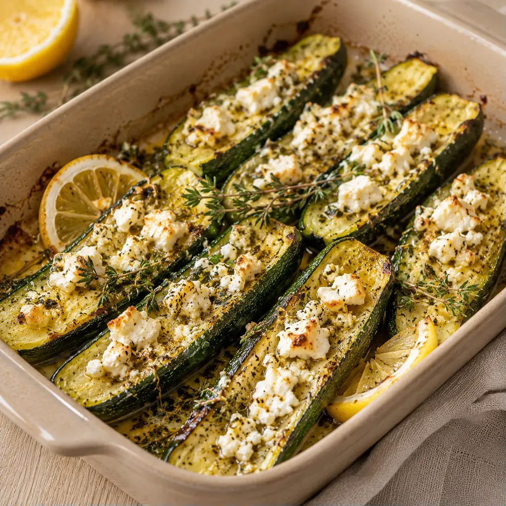 Courgettes au four feta
