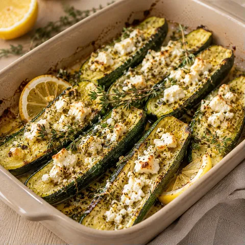 Courgettes au four feta