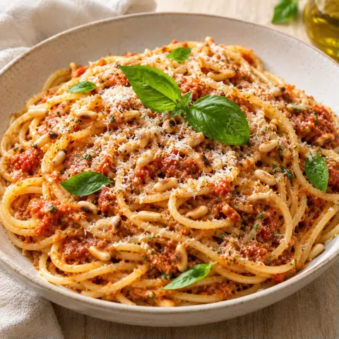 Pesto tomate et pignons