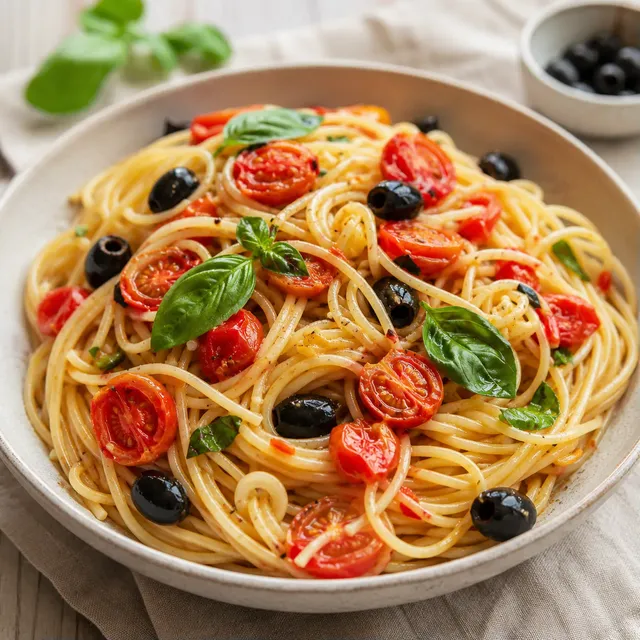 Tomates et spaghettis