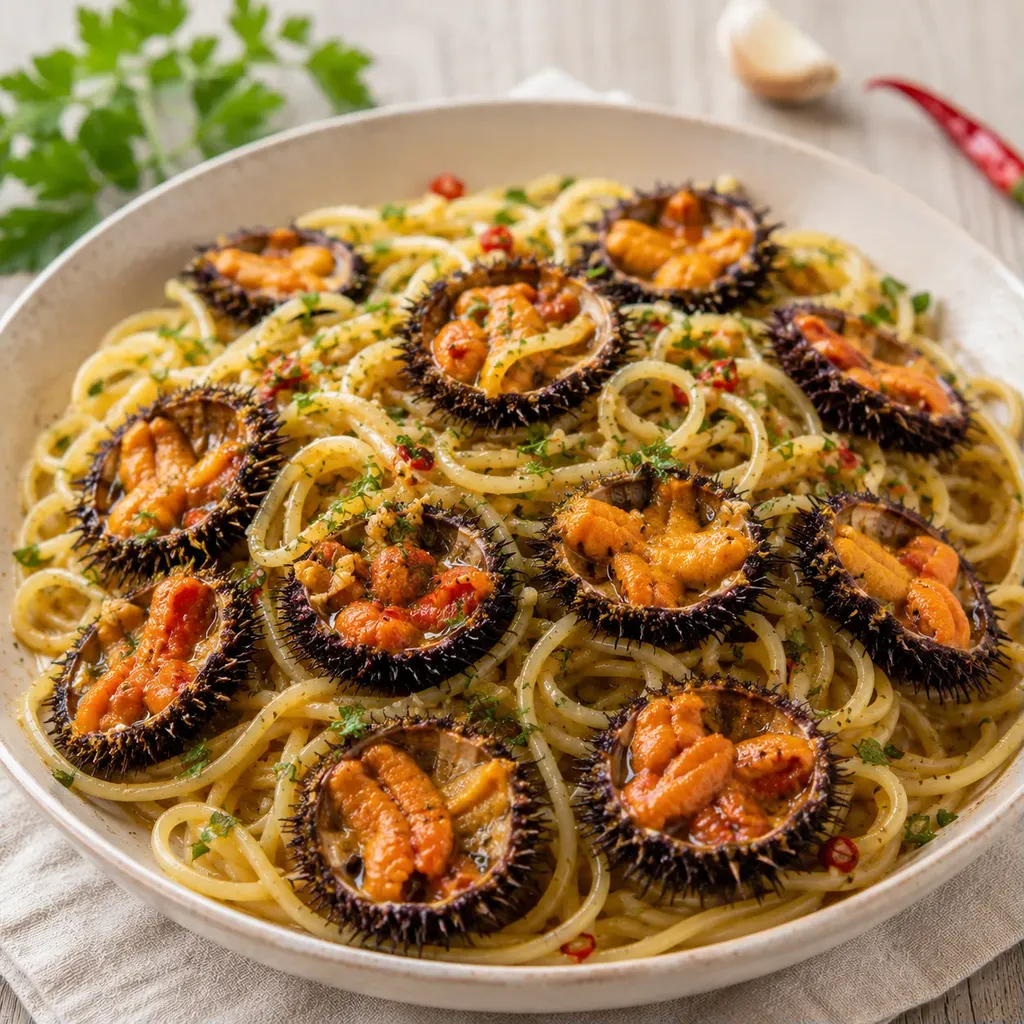 Oursins spaghettis savoureux