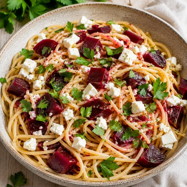 Feta betterave spaghettis