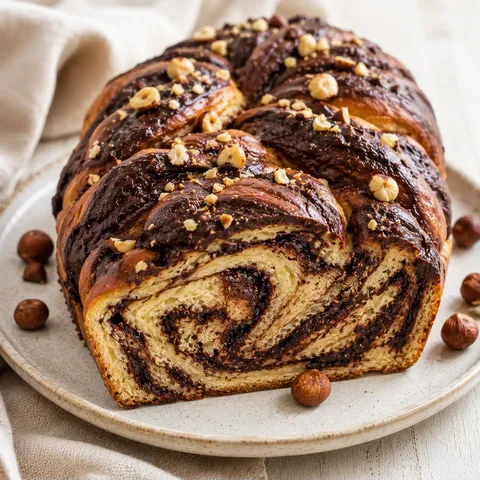 Babka légère chocolat noisettes