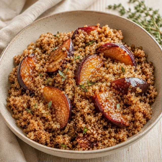Quinoa et prunes juteuses