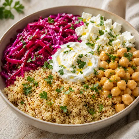 Quinoa et chou croquant