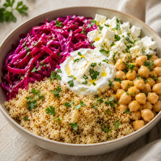 Quinoa et chou croquant