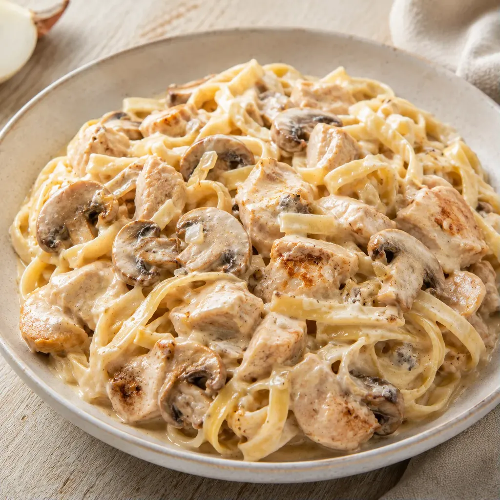 Champignons crème poulet