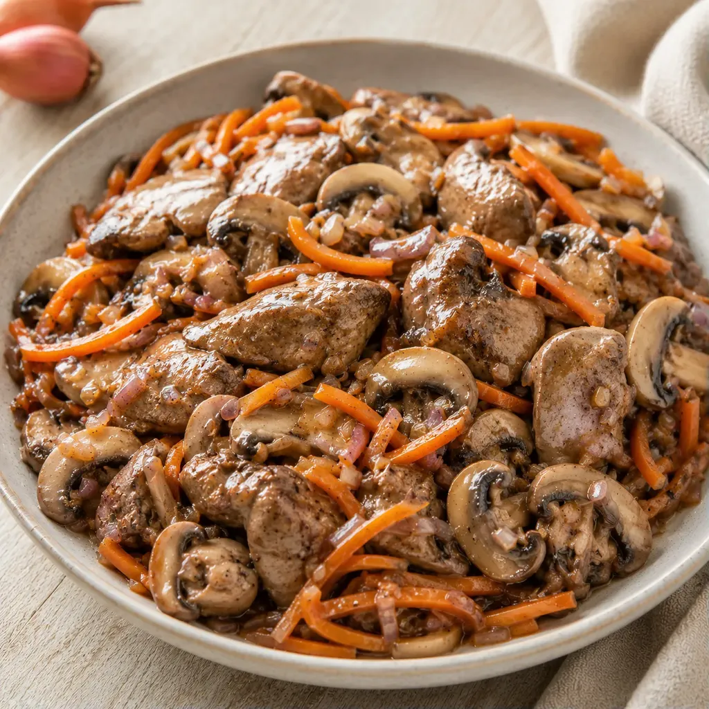 Foies et champignons