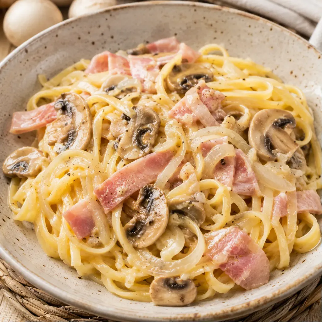 Pâtes au jambon fondantes