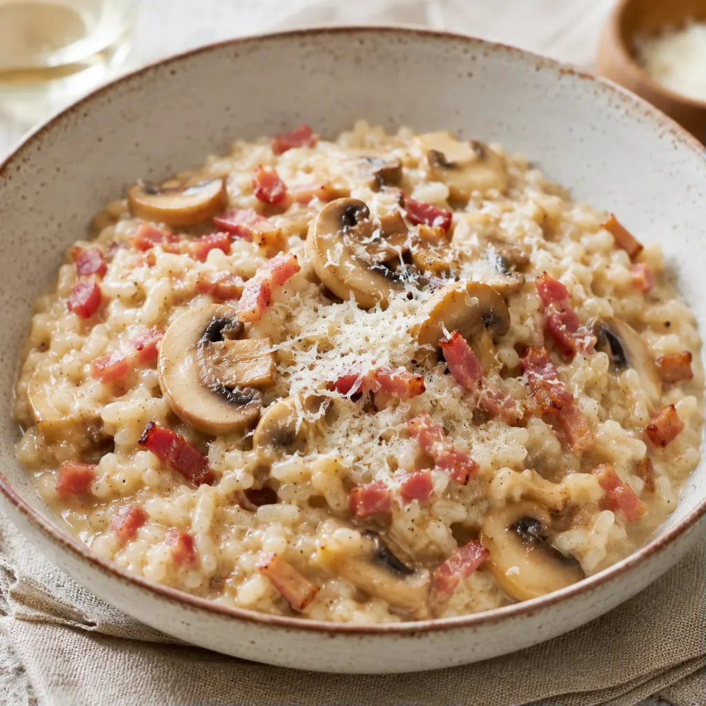 Lardons et champignons
