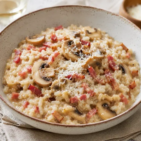 Lardons et champignons