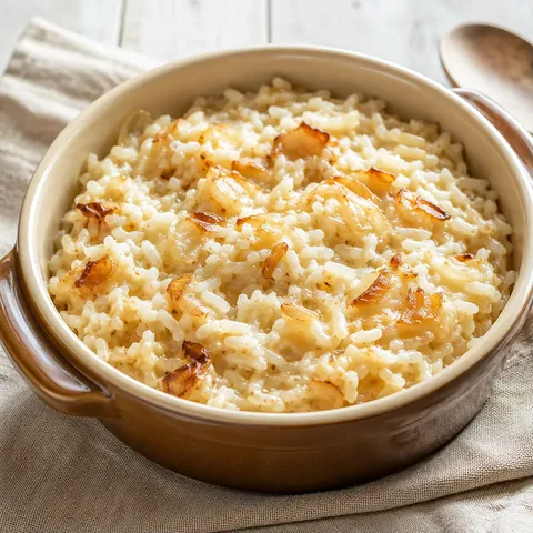 Riz crémeux oignons
