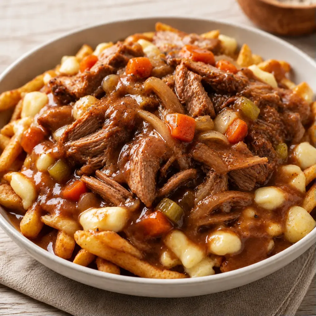 Porc braisé et poutine