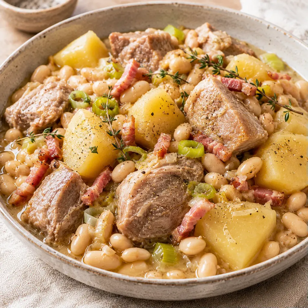 Porc mijoté haricots