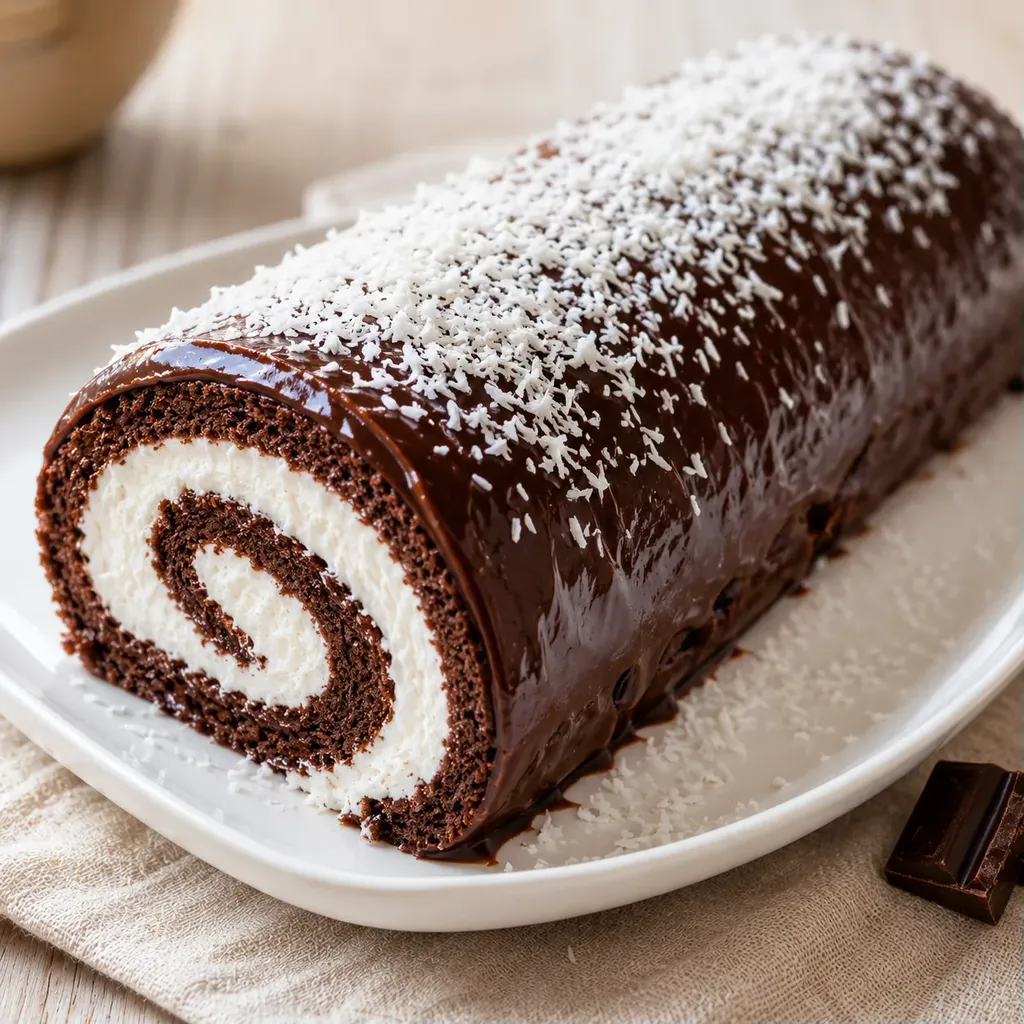 Chocolat noix coco roulé