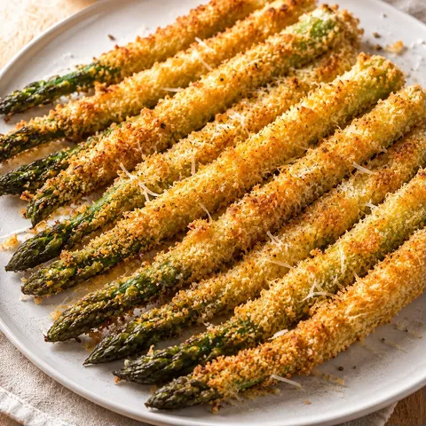 Asperges dorées parmesan