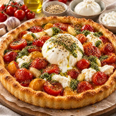 Tarte tomates burrata