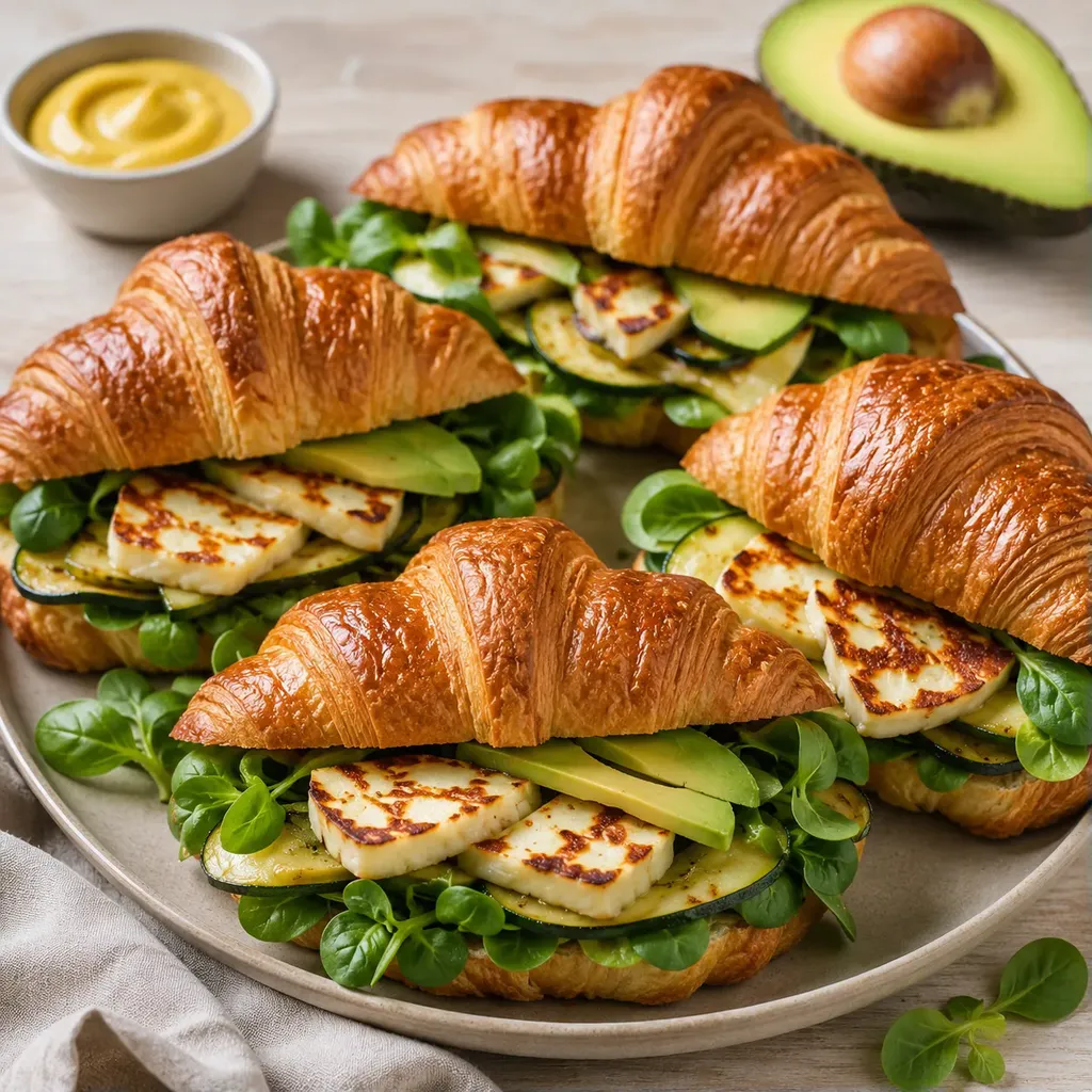 Croissant courgette halloumi