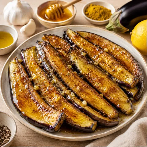 Aubergines miel curry