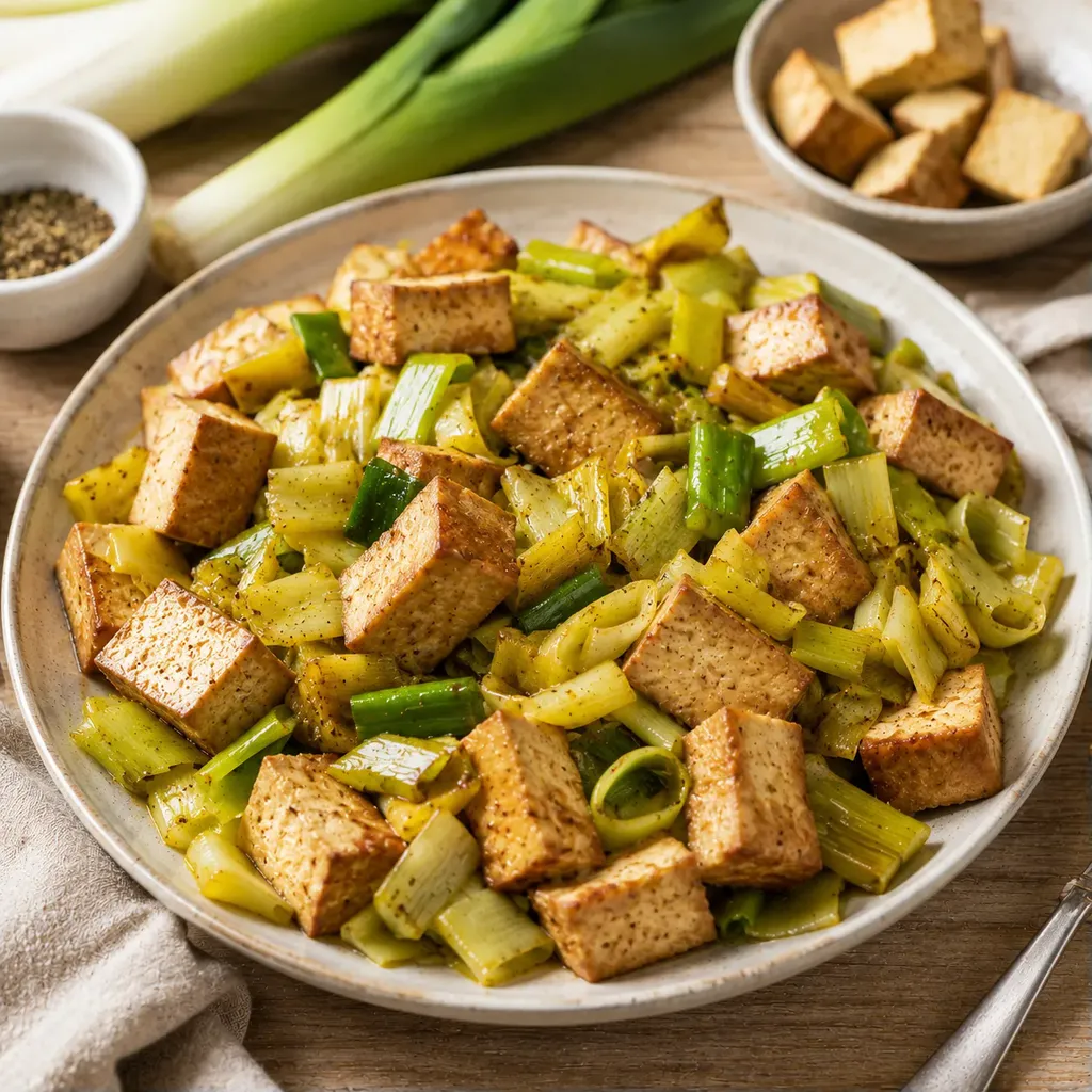 Tofu et poireau léger