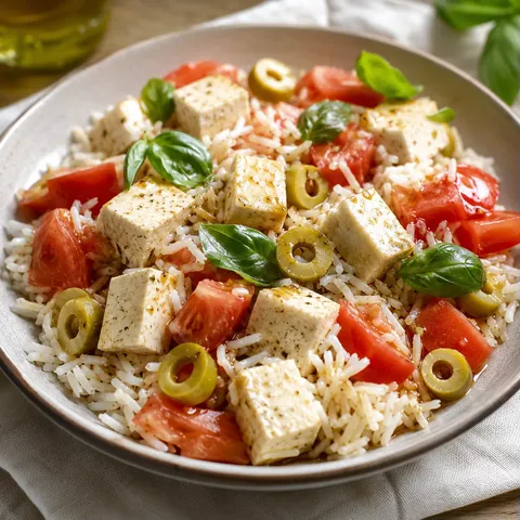 Riz et tofu frais