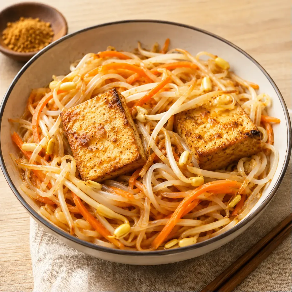 Tofu et nouilles thaï