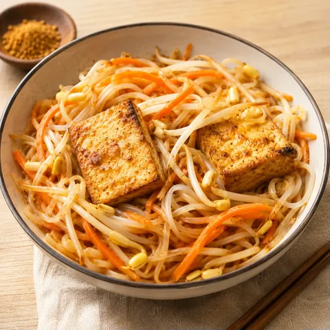 Tofu et nouilles thaï