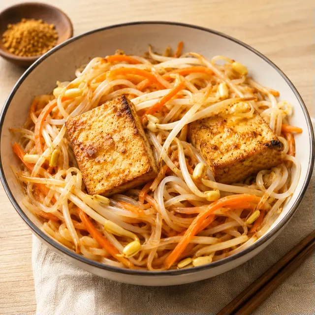 Tofu et nouilles thaï