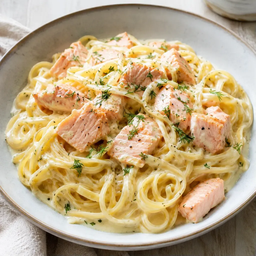 Saumon citron linguines