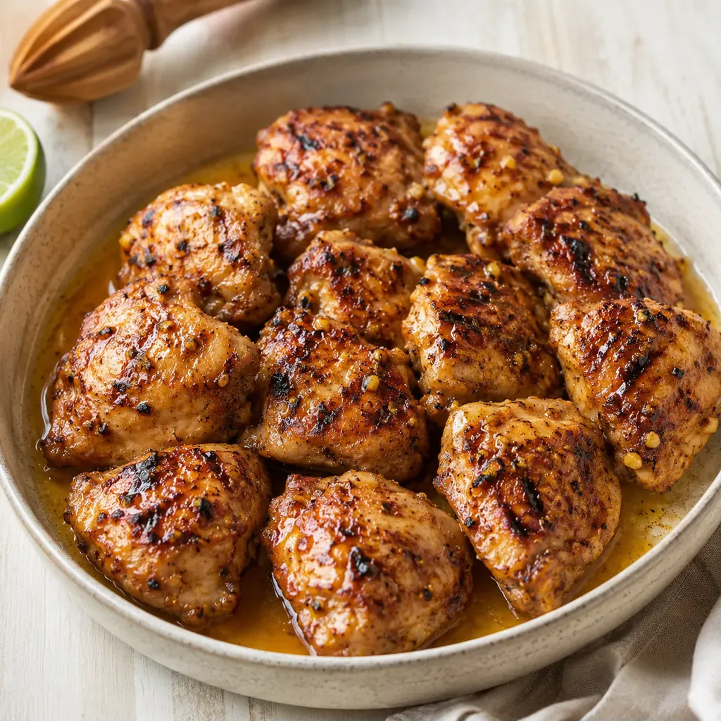 Poulet et agrumes grillés
