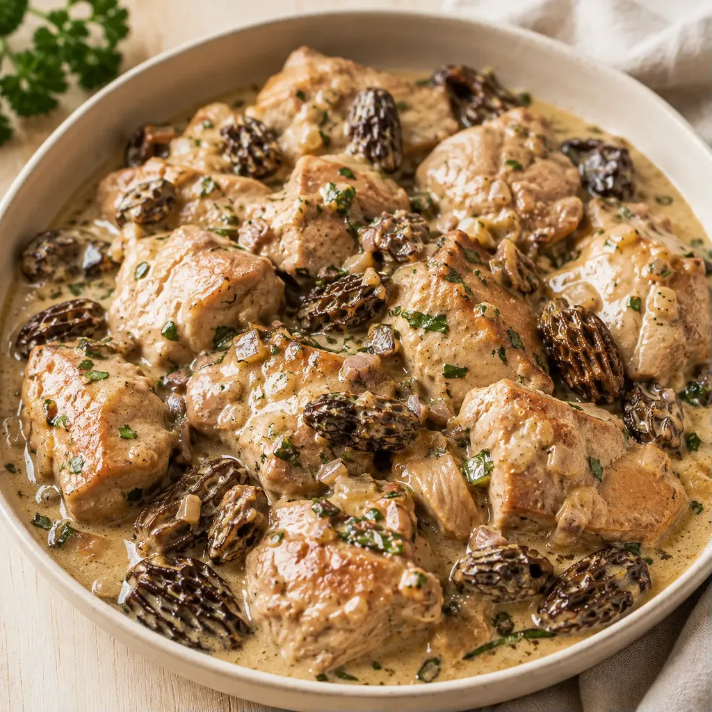 Veau, crème & morilles