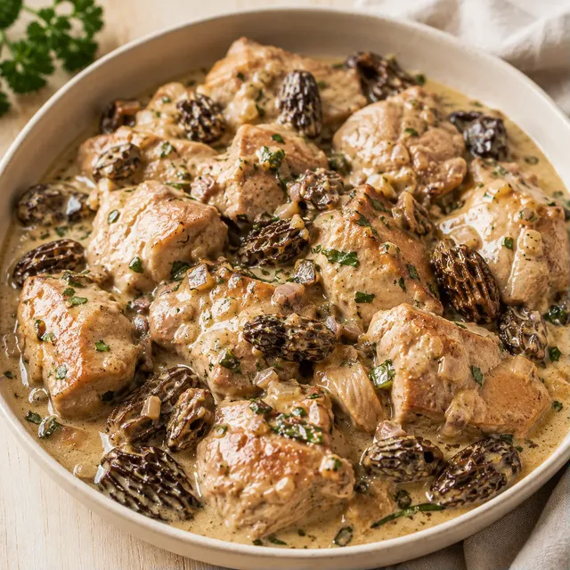 Veau, crème & morilles