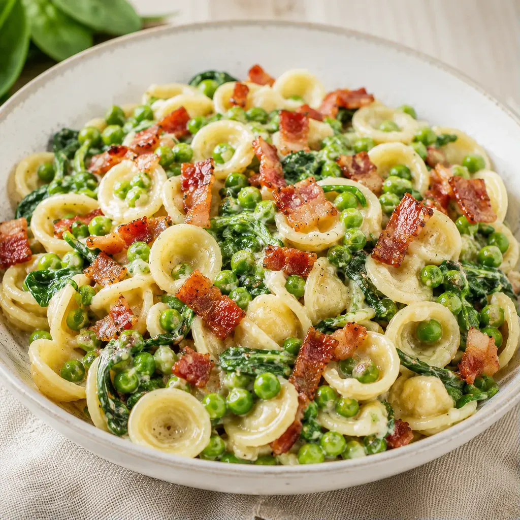 Petits pois et pancetta