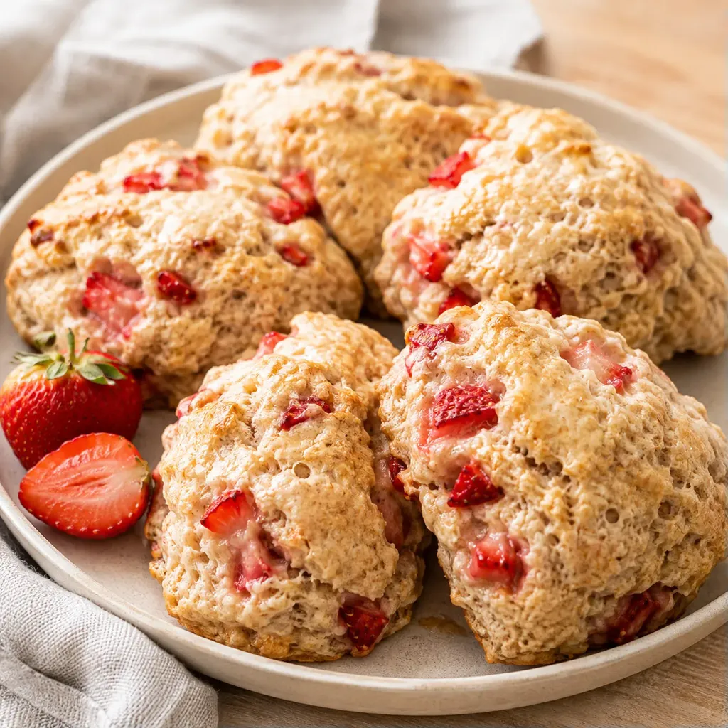 Scones vegan et fraises